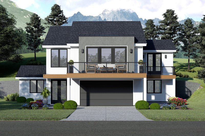 House Blueprint - Contemporary Exterior - Front Elevation Plan #932-1302