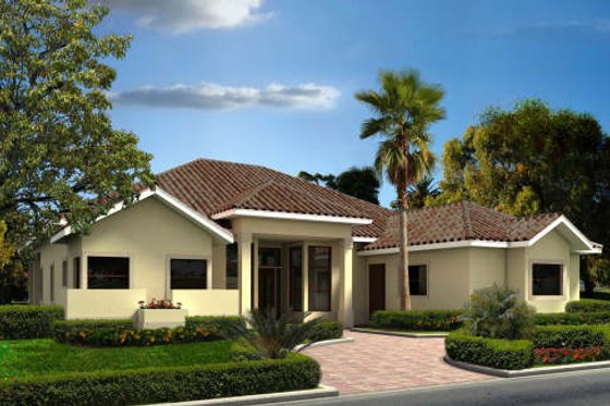 Exterior - Front Elevation for Mediterranean House Plan #420-278 - 4 bed, 3.5 bath