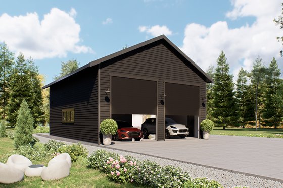 Exterior - Front Elevation 3 for Barndominium House Plan #1070-270 - 1 bed, 1 bath