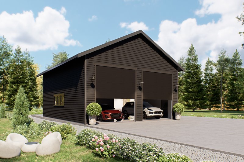 House Blueprint - Exterior - Front Elevation 3 for Barndominium House Plan #1070-270 - 1 bed, 1 bath