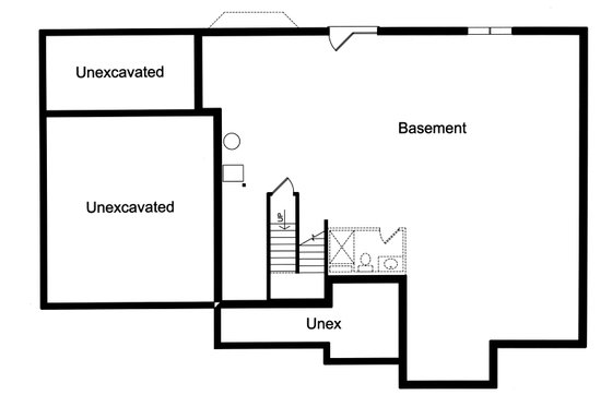 Floor Plan - Lower Floor for Traditional House Plan #46-901 - 3 bed, 2 bath
