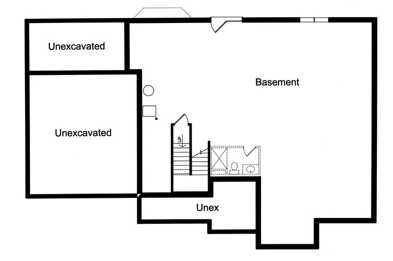 House Design - Floor Plan - Lower Floor for Traditional House Plan #46-901 - 3 bed, 2 bath