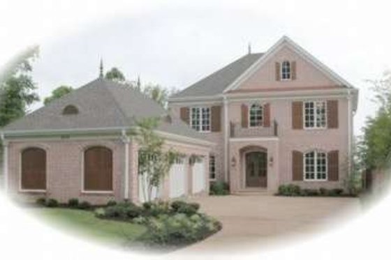 Exterior - Front Elevation for European House Plan #81-1344 - 3 bed, 4 bath
