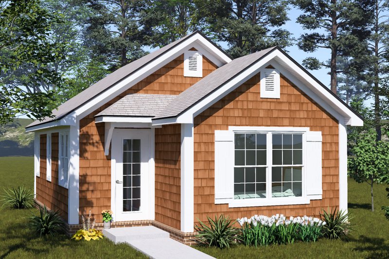 Dream House Plan - Exterior - Front Elevation 2 for Cottage House Plan #513-2443 - 1 bed, 1 bath