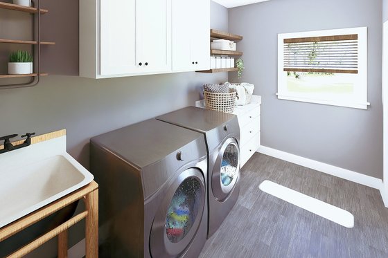 Interior - Laundry for Barndominium House Plan #44-294 - 4 bed, 3 bath
