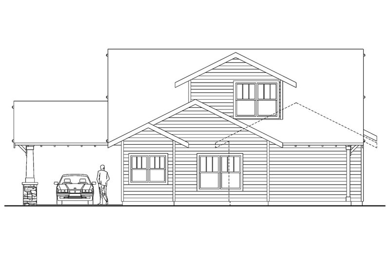 Home Plan - Exterior - Rear Elevation for Craftsman House Plan #124-611 - 3 bed, 2.5 bath
