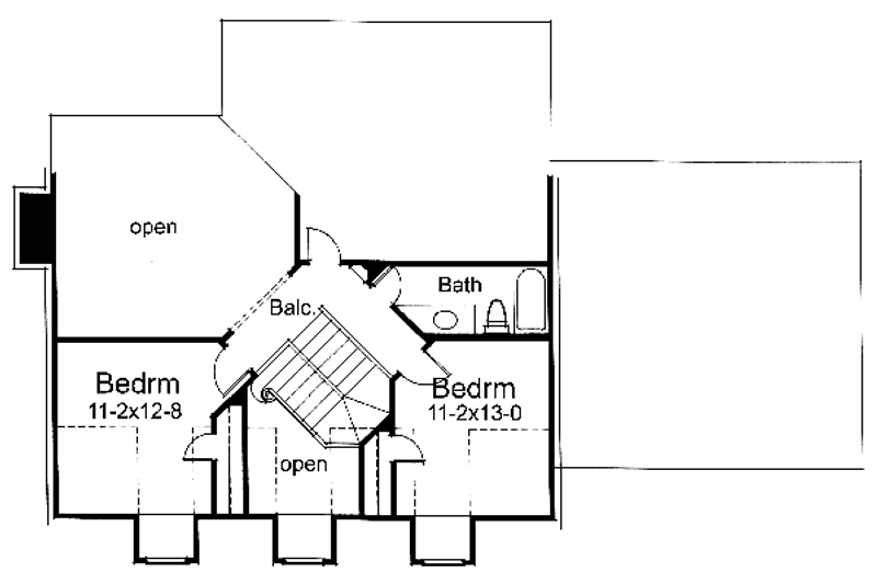 Architectural House Design - Floor Plan - Upper Floor 1 for Craftsman House Plan #120-156 - 3 bed, 3 bath