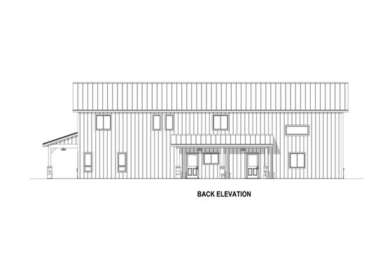 Exterior - Rear Elevation 6 for Barndominium House Plan #1084-19 - 3 bed, 2.5 bath