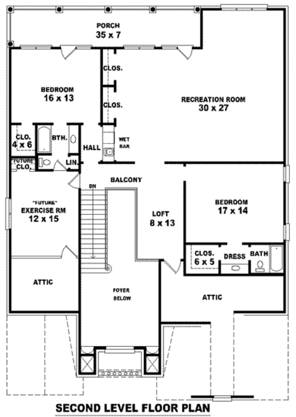 European Floor Plan - Upper Floor Plan #81-1299