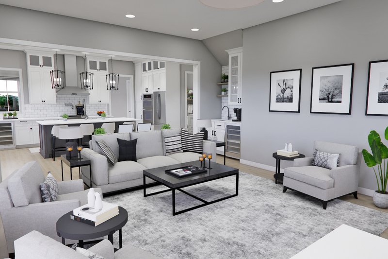 House Blueprint - Interior - Family Room for Farmhouse House Plan #51-1274 - 4 bed, 3.5 bath