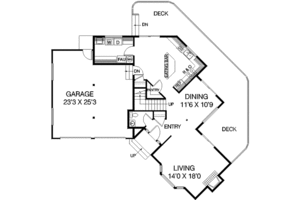 Floor Plan - Main Floor for Traditional House Plan #60-306 - 3 bed, 2.5 bath