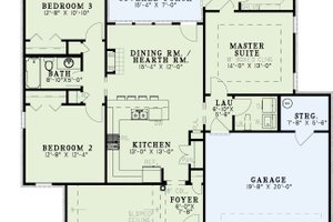 Exterior - Front Elevation 3 for Traditional House Plan #17-1007 - 3 bed, 2 bath