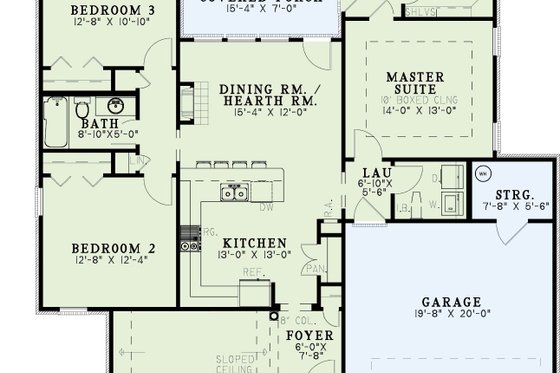 Exterior - Front Elevation 3 for Traditional House Plan #17-1007 - 3 bed, 2 bath