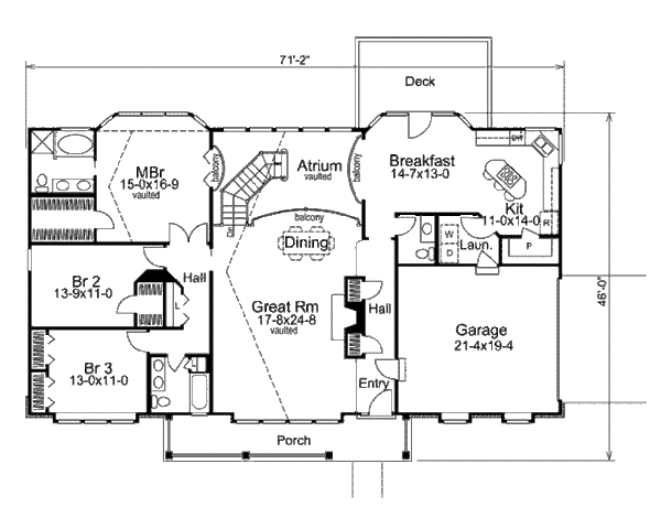 Ranch Floor Plan - Main Floor Plan #57-307