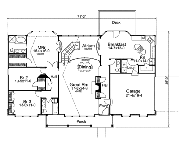 Dream House Plan - Ranch Floor Plan - Main Floor Plan #57-307