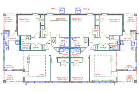 Floor Plan - Main Floor for Ranch House Plan #408-101 - 3 bed, 2.5 bath