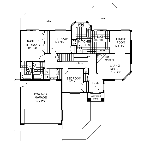 Architectural House Design - Ranch Floor Plan - Main Floor Plan #18-130