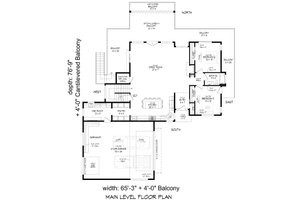 Floor Plan - Main Floor for Contemporary House Plan #932-1273 - 4 bed, 3 bath
