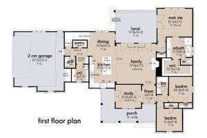 Floor Plan - Main Floor for Farmhouse House Plan #120-270 - 3 bed, 2.5 bath