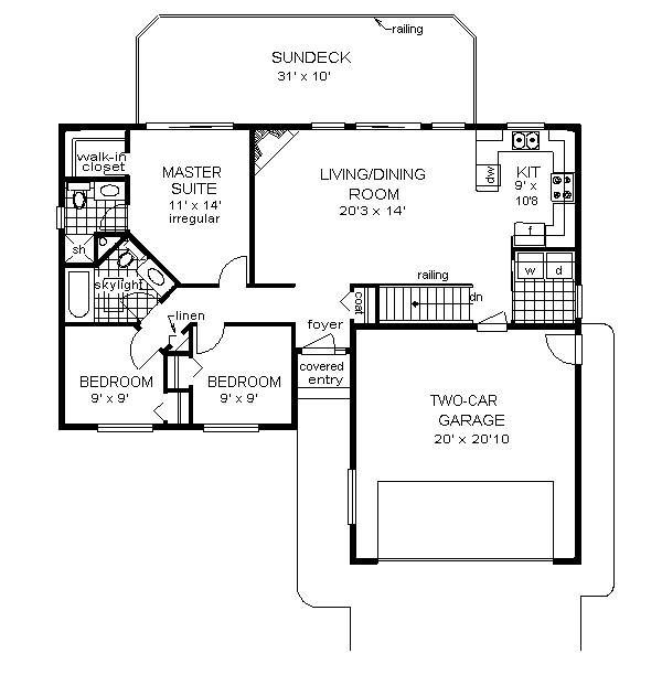 Architectural House Design - Ranch Floor Plan - Main Floor Plan #18-168