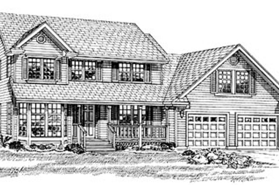 Exterior - Front Elevation for Traditional House Plan #47-280 - 4 bed, 2.5 bath
