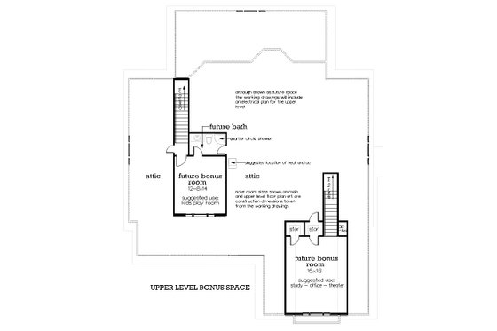 Floor Plan - Upper Floor for Farmhouse House Plan #45-613 - 3 bed, 2 bath