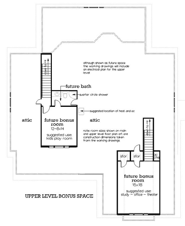 Farmhouse Floor Plan - Upper Floor Plan #45-613