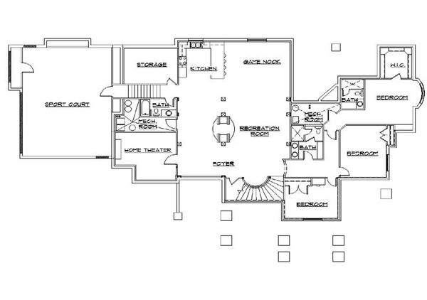 Dream House Plan - Bungalow Floor Plan - Lower Floor Plan #5-414