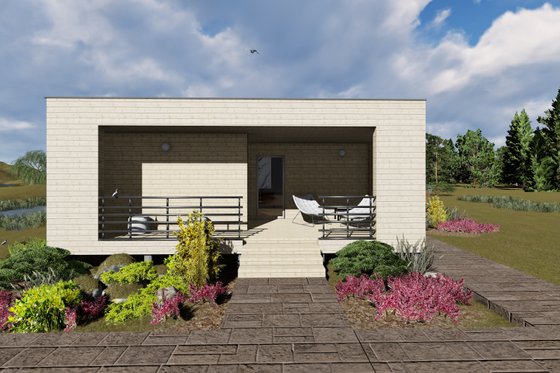 Exterior - Front Elevation 3 for Modern House Plan #549-4 - 3 bed, 2 bath