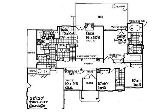 Floor Plan - Main Floor for Traditional House Plan #47-267 - 3 bed, 2.5 bath