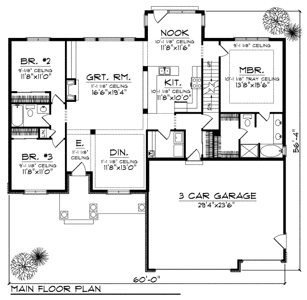 House Plan Design - Traditional Floor Plan - Main Floor Plan #70-698