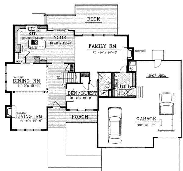 Home Plan - Traditional Floor Plan - Main Floor Plan #98-213
