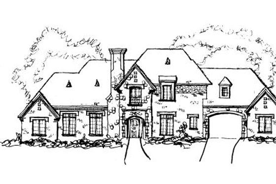 Exterior - Front Elevation for European House Plan #141-289 - 5 bed, 4.5 bath