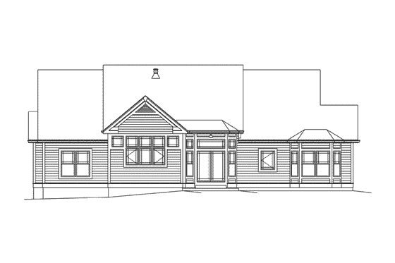 Exterior - Rear Elevation for Traditional House Plan #57-613 - 4 bed, 2.5 bath