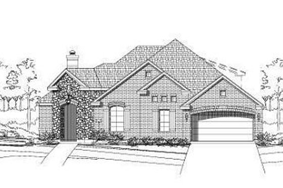 Exterior - Front Elevation for European House Plan #411-560 - 3 bed, 2.5 bath