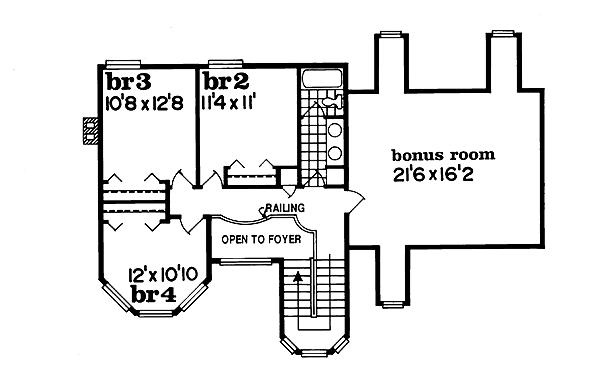 Country Floor Plan - Upper Floor Plan #47-289