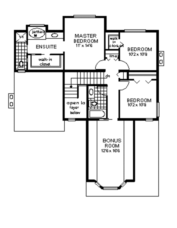 House Blueprint - European Floor Plan - Upper Floor Plan #18-205