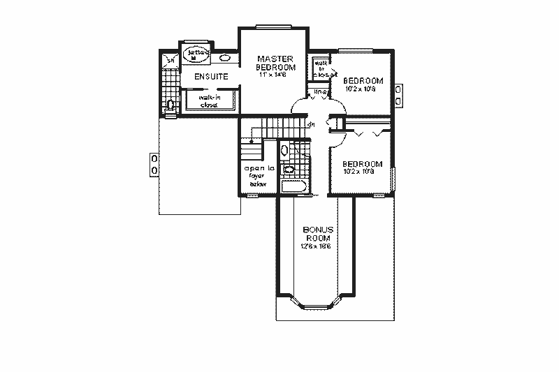 Dream House Plan - Floor Plan - Upper Floor for European House Plan #18-205 - 4 bed, 2.5 bath