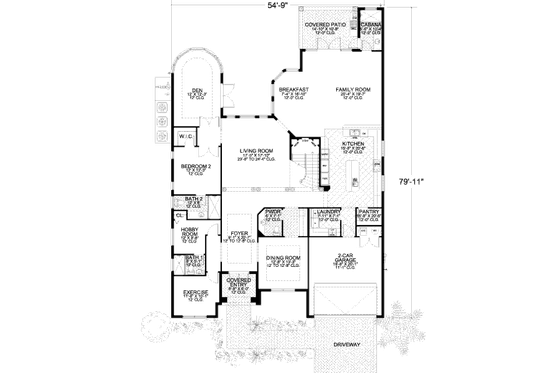 Floor Plan - Main Floor for Mediterranean House Plan #420-298 - 5 bed, 6.5 bath