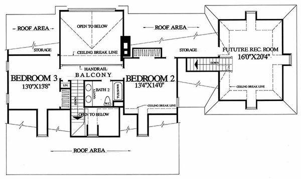 Country Floor Plan - Upper Floor Plan #137-109