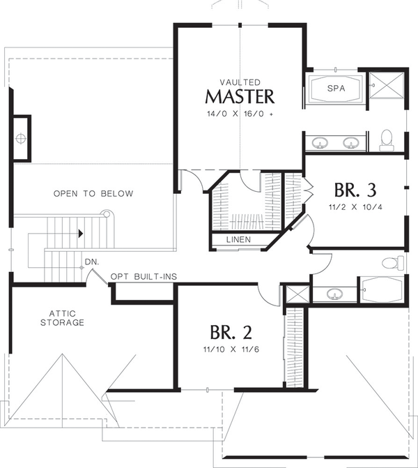 House Blueprint - Craftsman Floor Plan - Upper Floor Plan #48-109