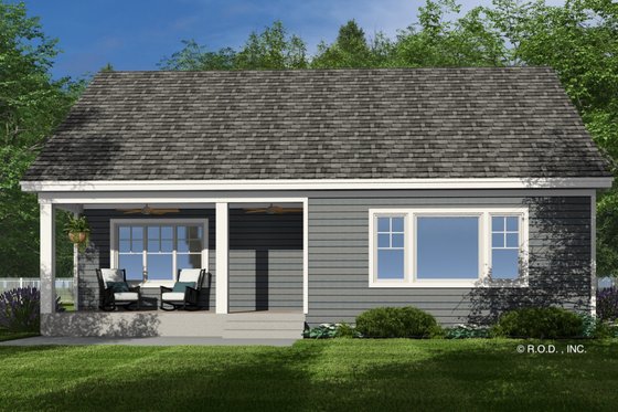 Exterior - Rear Elevation for Craftsman House Plan #51-1388 - 3 bed, 2.5 bath