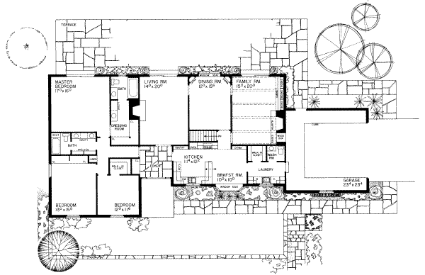 Architectural House Design - Ranch Floor Plan - Main Floor Plan #72-359