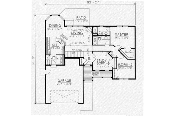 Floor Plan - Main Floor for Traditional House Plan #112-109 - 3 bed, 2 bath