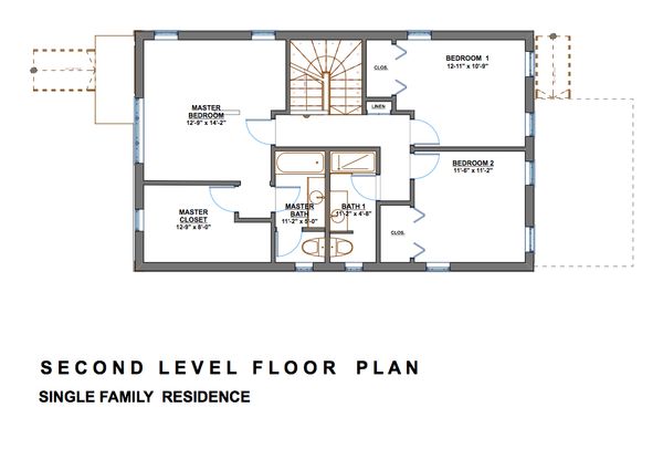 Modern Floor Plan - Upper Floor Plan #535-2