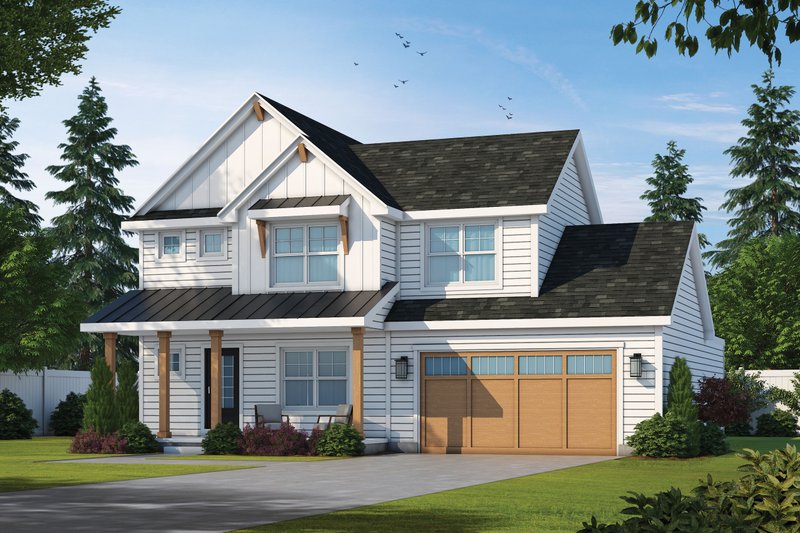 Architectural House Design - Farmhouse Exterior - Front Elevation Plan #20-2392