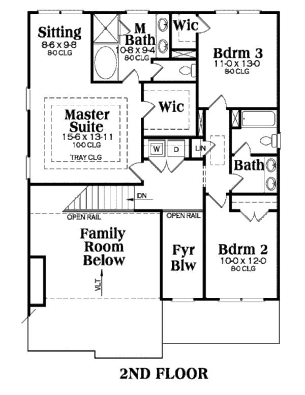 Craftsman Floor Plan - Upper Floor Plan #419-207