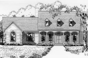 Colonial Exterior - Front Elevation Plan #15-129
