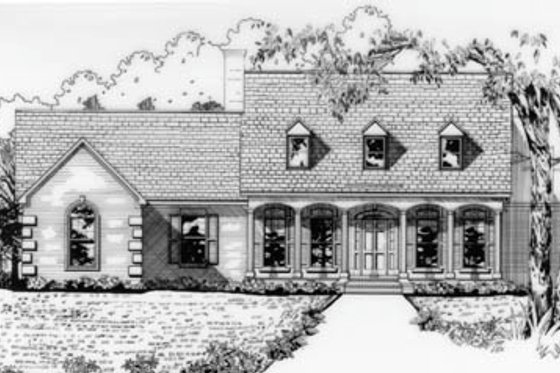 Exterior - Front Elevation for Colonial House Plan #15-129 - 4 bed, 2.5 bath