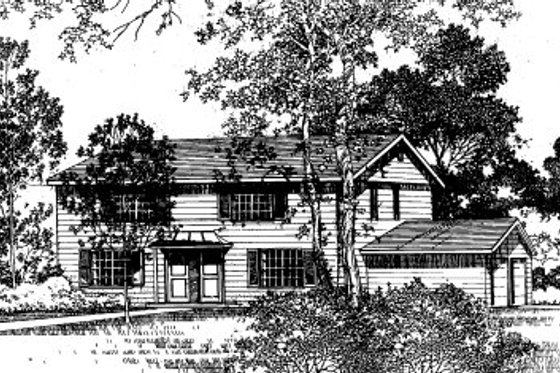 Exterior - Front Elevation House Plan #303-128 - 3 bed, 2.5 bath
